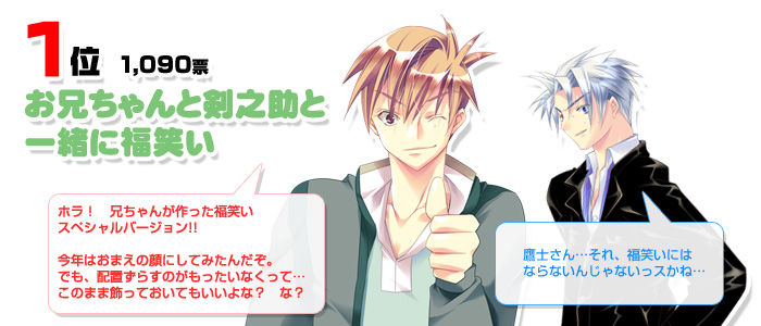 第1位 1,060票 『お兄ちゃんと剣之助と一緒に福笑い』
